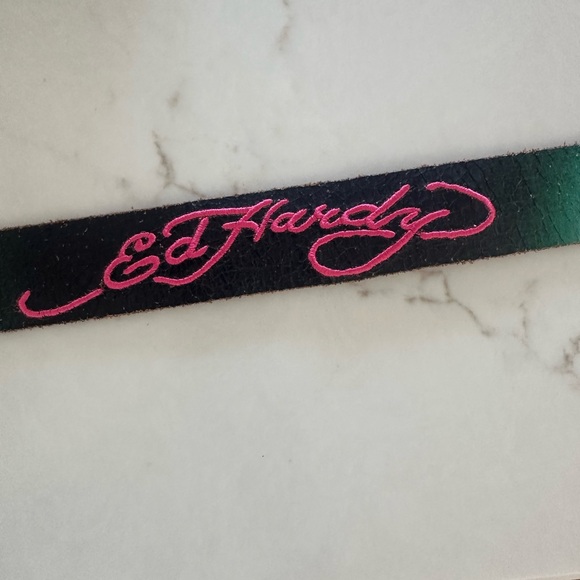 Ed Hardy Black Belt with Colorful Graphics Vintage - Picture 10 of 16